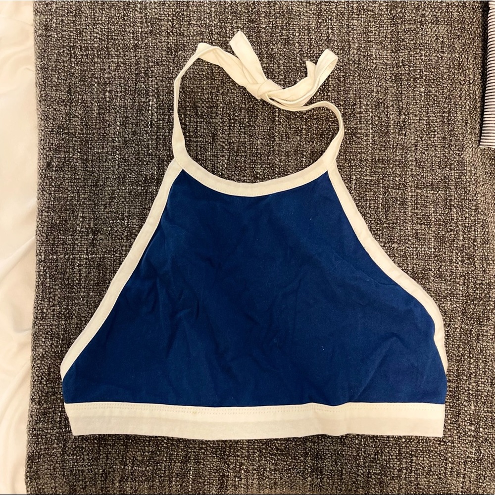 Urban Outfitters Blue & White Halted Crop Top BRAND NEW